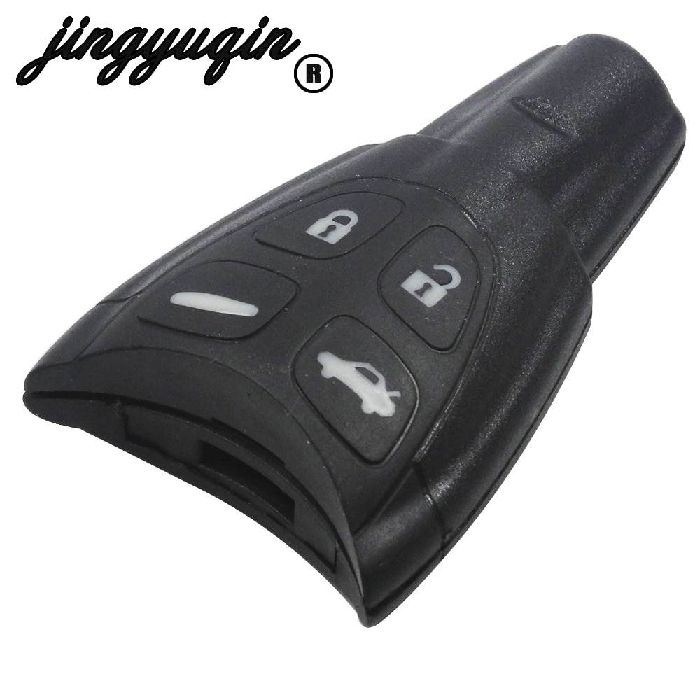 Jingyuqin 4 Knoppen Autosleutel Case Shell Fob Voor Saab 93 95 9-3 9-5 Wf 4 zachte Knop Vervanging Keyless Entry Remote Key Shell