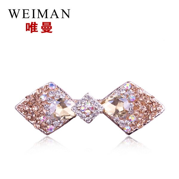 Weimanjingdian arco/doces cristal strass grampos de cabelo, grampos de noiva, joias de cabelo: candy coffee