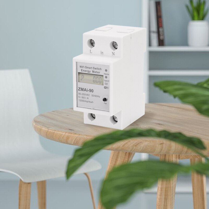 110-250V WiFi Smart Metering Energy Meter Tuya/smart Life APP Din Rail Single-phase Smart WIFI Metering Switch