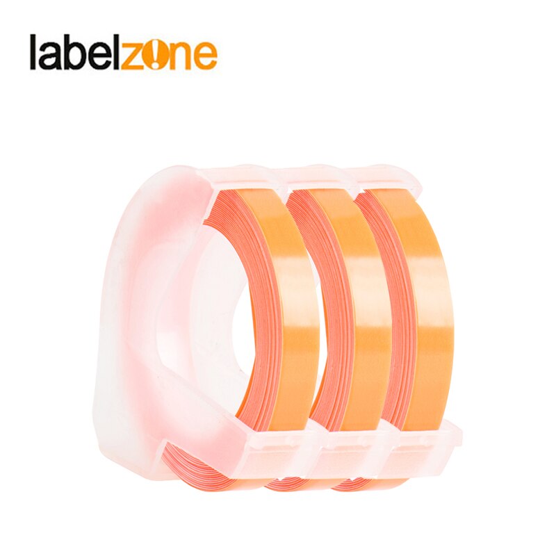 Dymo – rouleau de ruban d'étiquettes pour Motex E101, 6mm, noir, pour gaufrage, Machine manuelle, pour étiqueteurs, 3 pièces: YELLOW