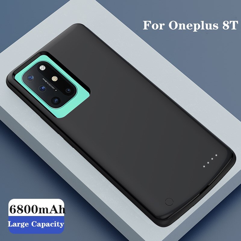 Batteriladdare för oneplus 8t silikon silikon stötsäker backup bärbar powerbank laddningsskydd oneplus 8t batterifodral