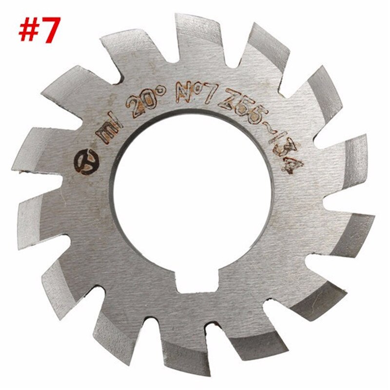 Juego de fresa de engranaje involuta, herramientas de corte de engranaje, M1, PA20, diámetro de 22mm, NO.1-NO.8, HSS, 1/8 piezas: 7