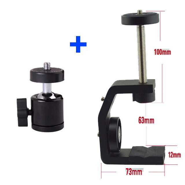 Outdoor Multifunction C Clip Tripod Ball Head Base Fixture Clamp For Cellphone Digital Camera Sports Camera: Purple