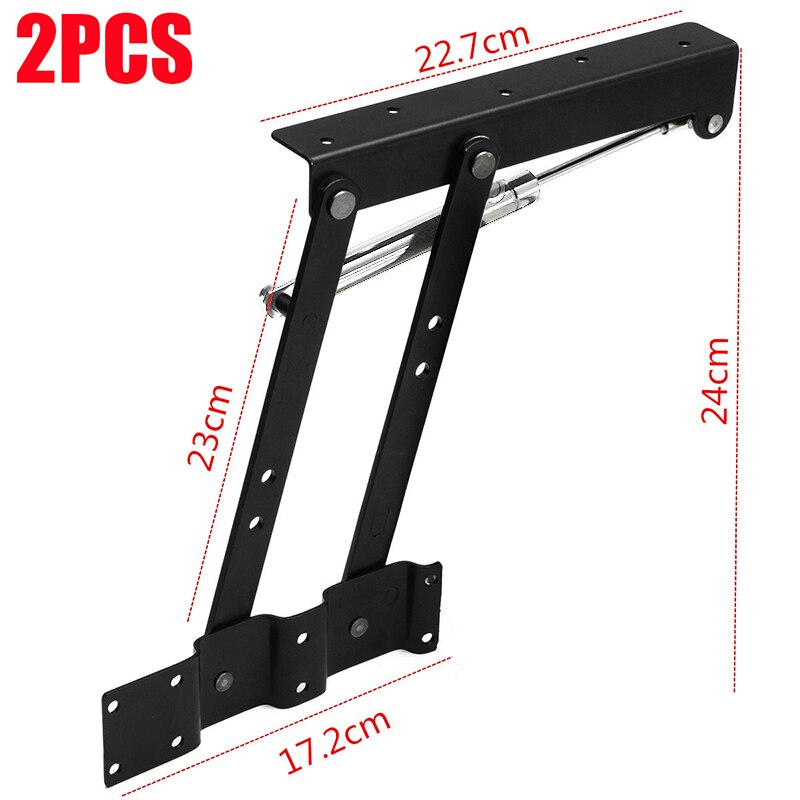 2pcs Folding Spring Tea Table Hinge Furniture Lift Up Top Mechanism Hardware DIY Lifting Rack Shelf For Coffee ComputerTable