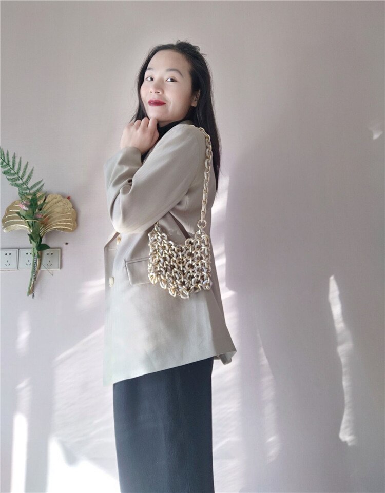 Neue Frauen Abend Tasche Acryl Kette Handtaschen Luxus Platz Weben Party hochzeit Tasche lässig Jahrgang Kupplung griff