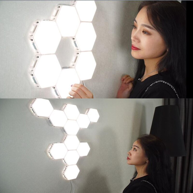 DIY Wall Lamp Touch sensor Switch Quantum Lamp LED Hexagonal Modular Decoration Wall Lampara LED light night