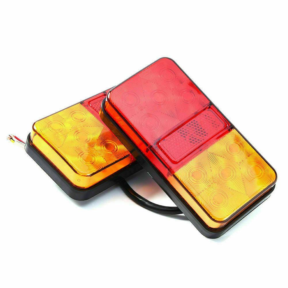 2PCS LED Waterproof Tail Lights Kit RV Camper Trailer Truck Rear Turn Signal Lamp Number Plate Light Rear Reverse 12V