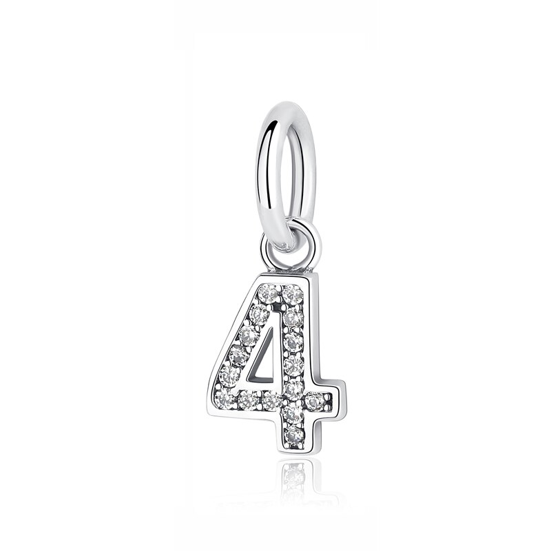 Original 100% 925 Sterling Silver Charm Bead Number One Nine Pendant Charms Fit Bracelets Necklaces Diy Women Jewelry: 4