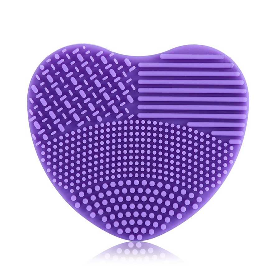 1pc siliconen make-up kwasten reinigingspads make-up waskwast gel reinigingsmat foundation make-up kwasten scrubber board tool: Paars 