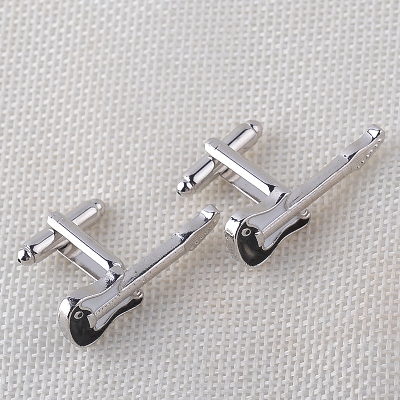 High-grade Musical Instruments Cuff Button Men Guitar Drums Violin Shirt Cufflinks Business Wedding Cufflink