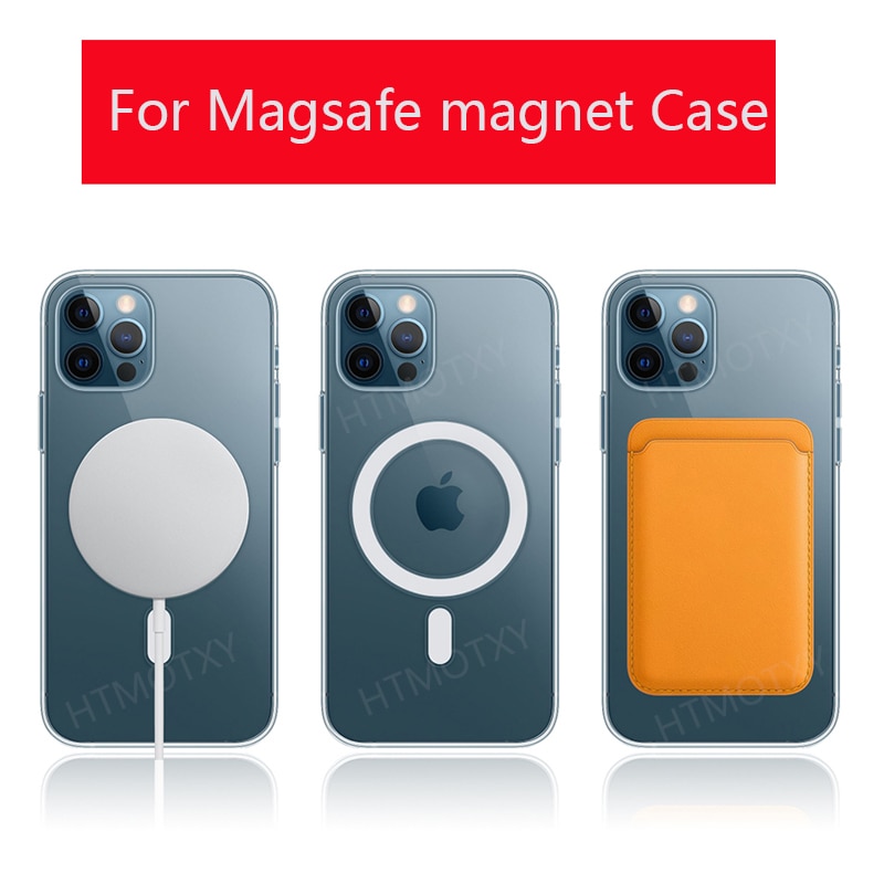 Original Clear Phone Case For iPhone 12 Pro Max 12 Mini Case Support For Magsafe Wireless Charging Luxury Transparent Back Cover