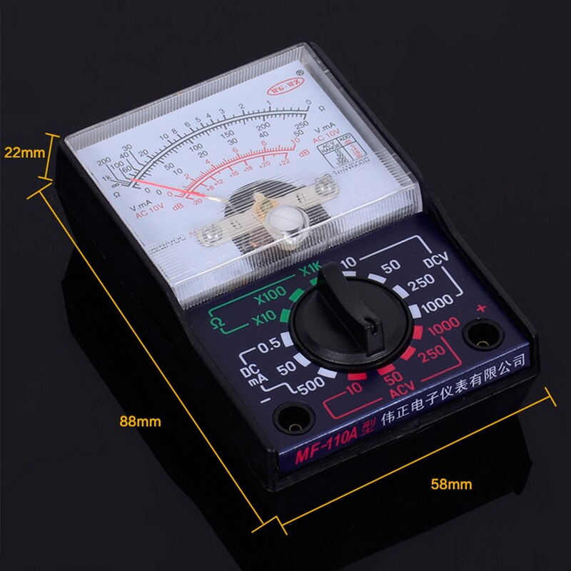 Mini Analoge Multimeter Elektrische Ac/Dc Ohm Voltmeter Ampèremeter Multimeter Multi Tester