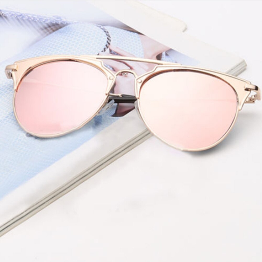 Classic Mirrored Reflective Sunglasses Women Lens Alloy Sunglasses female Eyewear Frame Driver Goggles Car Accessories