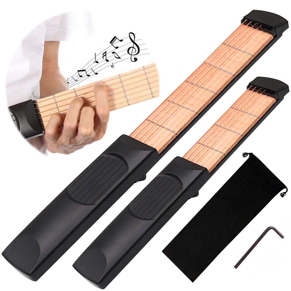 Portable Pocket Guitar Practice Neck Tool with 6 Strings and 6 Frets Ideal for Beginners Enhancing Chord Skills Anytime Anywhere