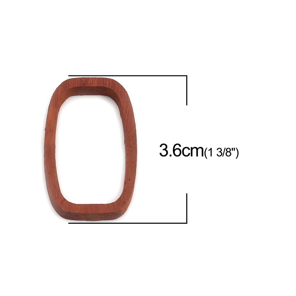 1 Pcs Sandelhout Open Terug Bezel Voor Hars Bruin Rood Ovale Walvis Vierkante Vissenstaart Hexagon Cone Kerst Halloween Verjaardag thuis: Oval3.6x2.2