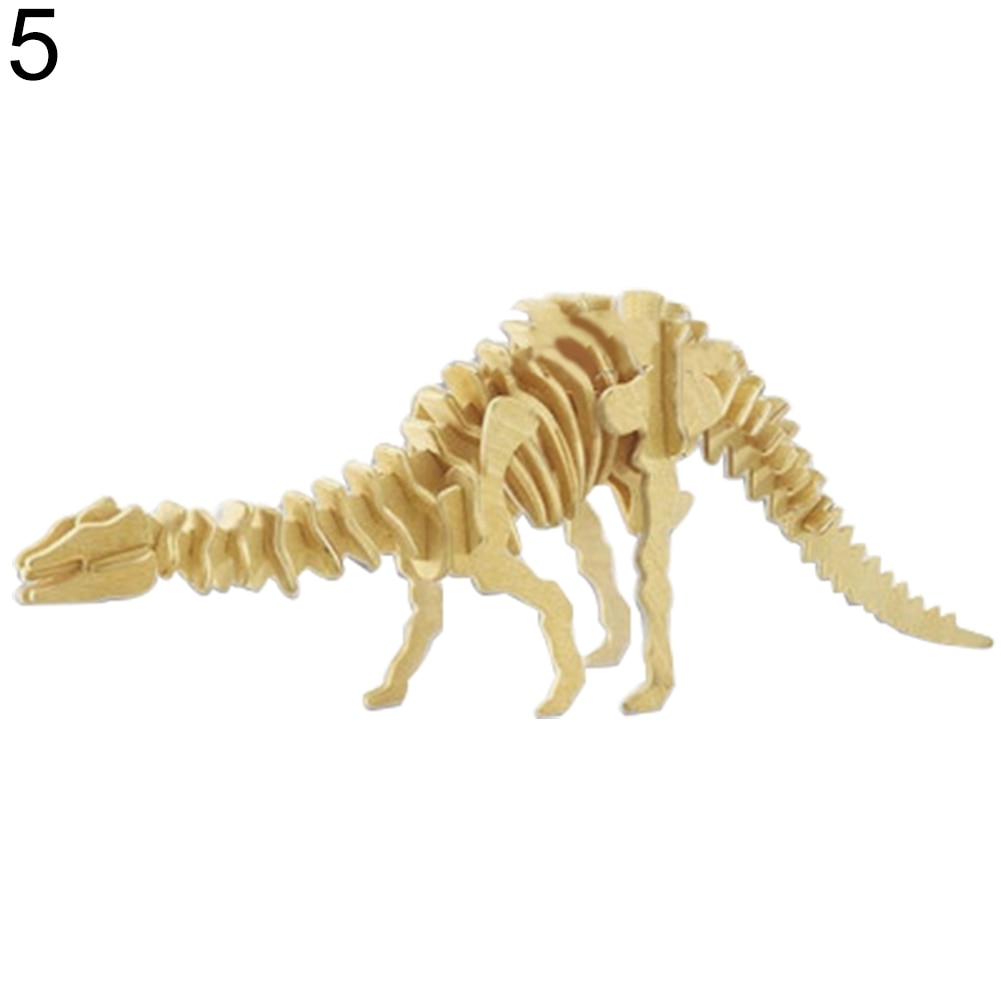 Bricolage dinosaure Puzzle 3D tridimensionnel en bois enfants jouets éducatifs élèves à la main matériaux pour les enfants: 5