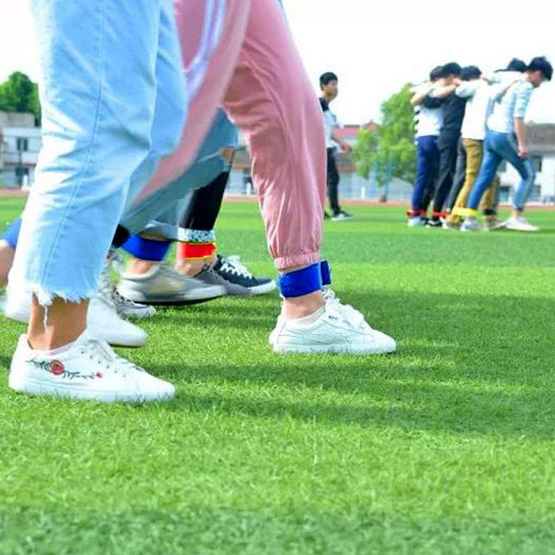 Cuerda elástica de 3 piezas para niños y adultos, bandas de carreras de tres patas, juegos de colaboración para el trabajo en equipo, actividades al aire libre