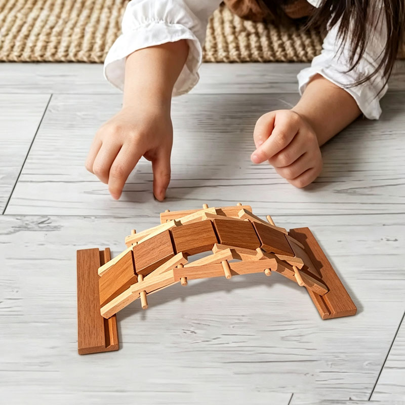 Houten boogbrug Ingenieursconstructie LuBan Breinbrekers Pen-en-gat vergrendelende bouwspeelgoed Creatieve ideeën