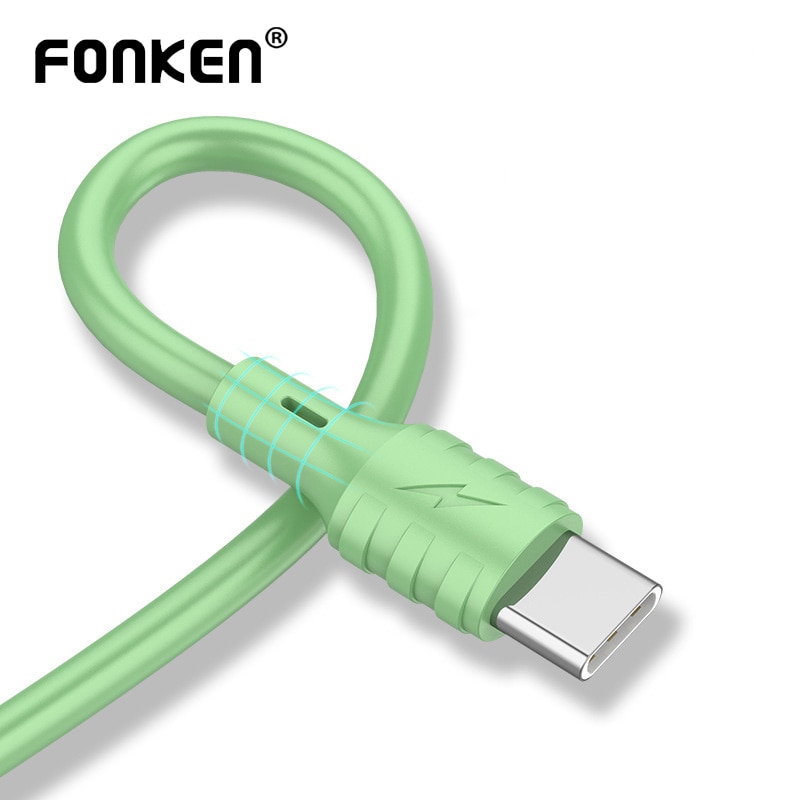 FONKEN kabel robić ładowarki telefonu komórkowego płynny silikonowy kabel USB typu C robić Huawei P30 kumpel 30 kabel mikro USB robić OPPO VIVO