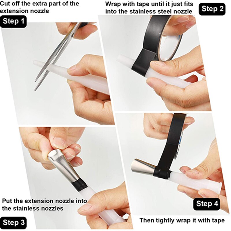 Gtbl 28 Pcs Breeuwen Gereedschap, Kalefateren Nozzle Applicator Breeuwen Finisher Nozzle Accessoires, Kit Afwerking Tool