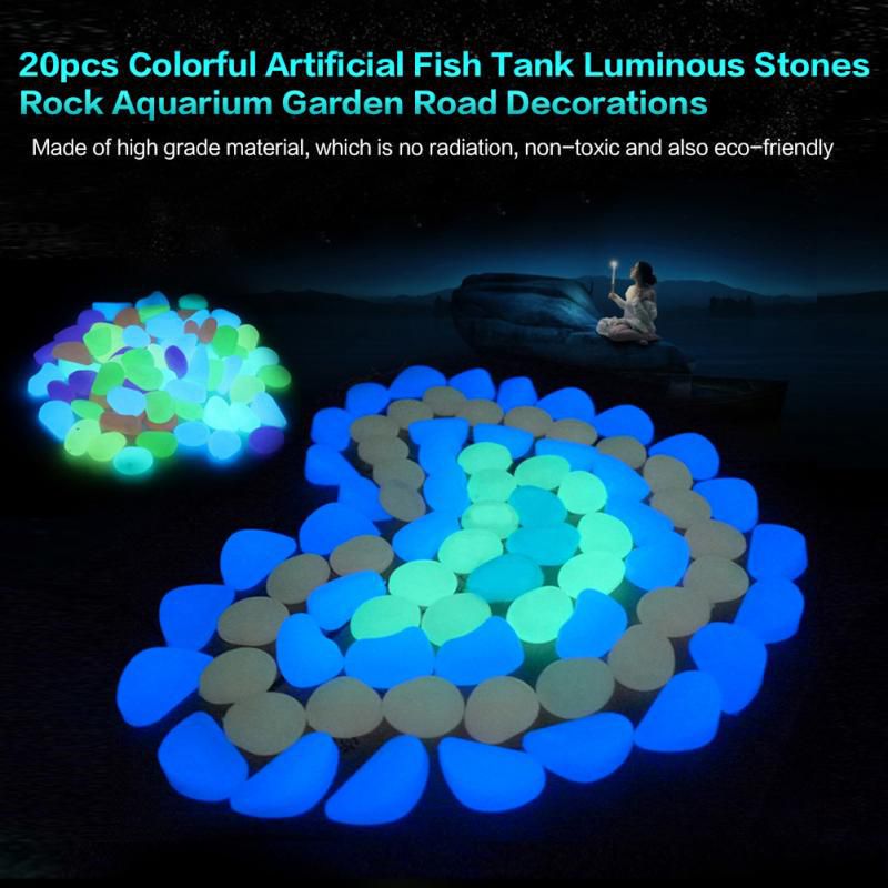 Wystrój ogrodu świecące kamienie wielokolorowy blask w ciemnym ogrodzie ozdoba krajobrazu dekoracja akwarium na zewnątrz akwarium żwirowe