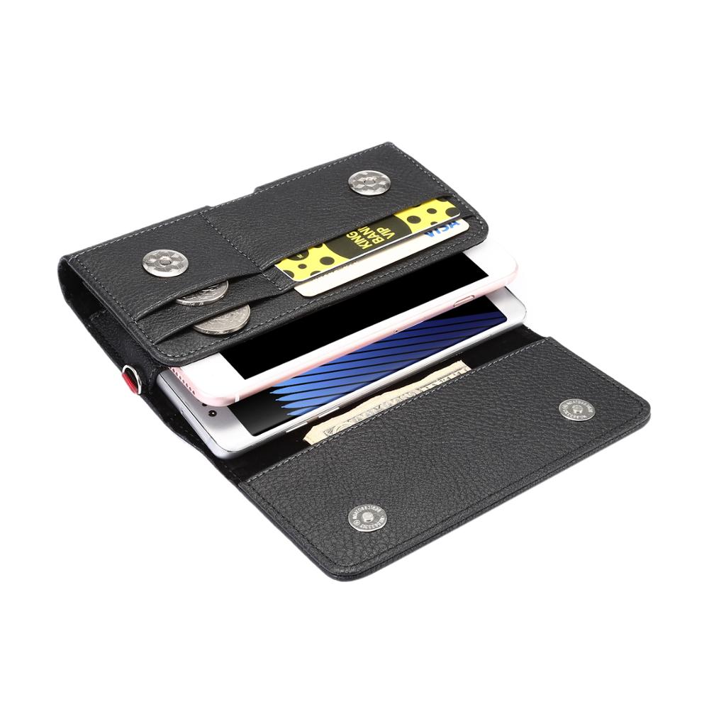 Voor Iphone Xs/X Universele Lederen Wallt Riem Telefoon Holster Voor Iphone Xs Max/8P/7P/6P, voor Samsung S20/S10 + / S9 + / S8 +