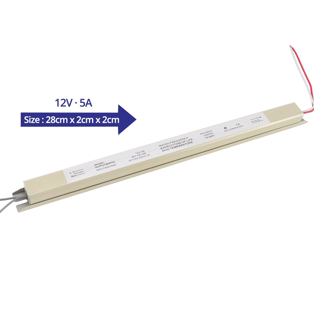 Transformador de iluminación ultrafino DC12V, minicontrolador LED 1.5A 2A 3A 4A 5A 220V a 12V para Panel de luz, caja de luz publicitaria delgada