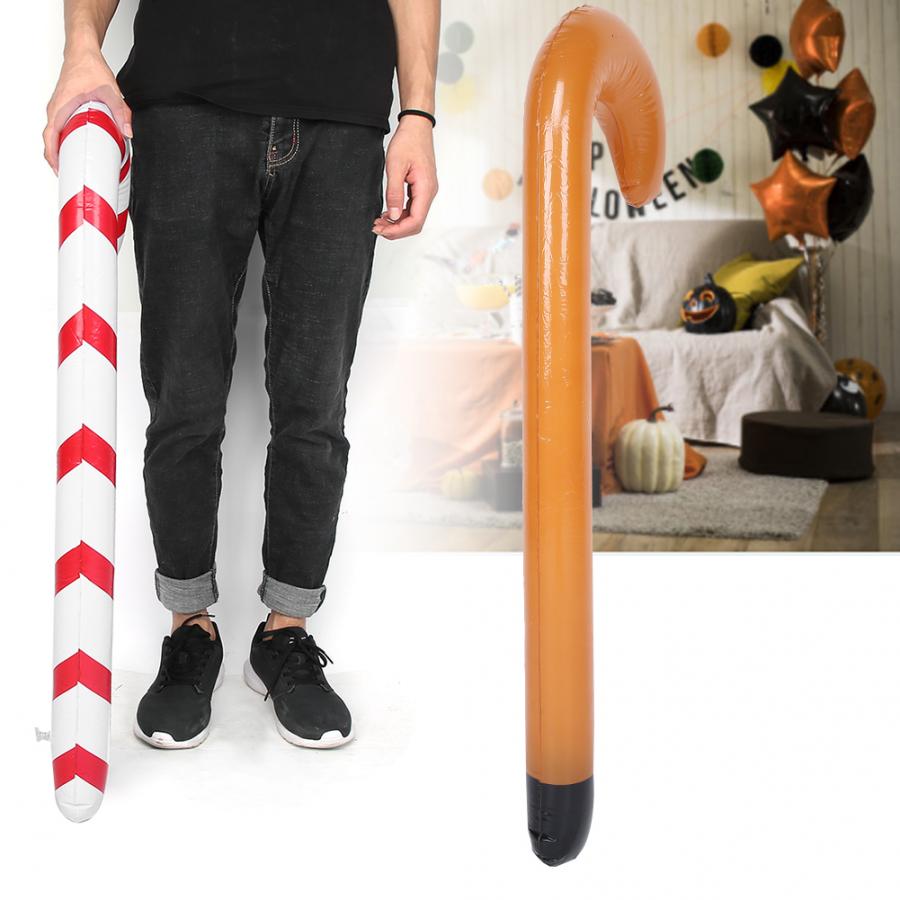 Halloween randig pvc uppblåsbar sprängkäpp käpp käpp krycka kostym fest snygg tillbehör jul x'mas festival krycka