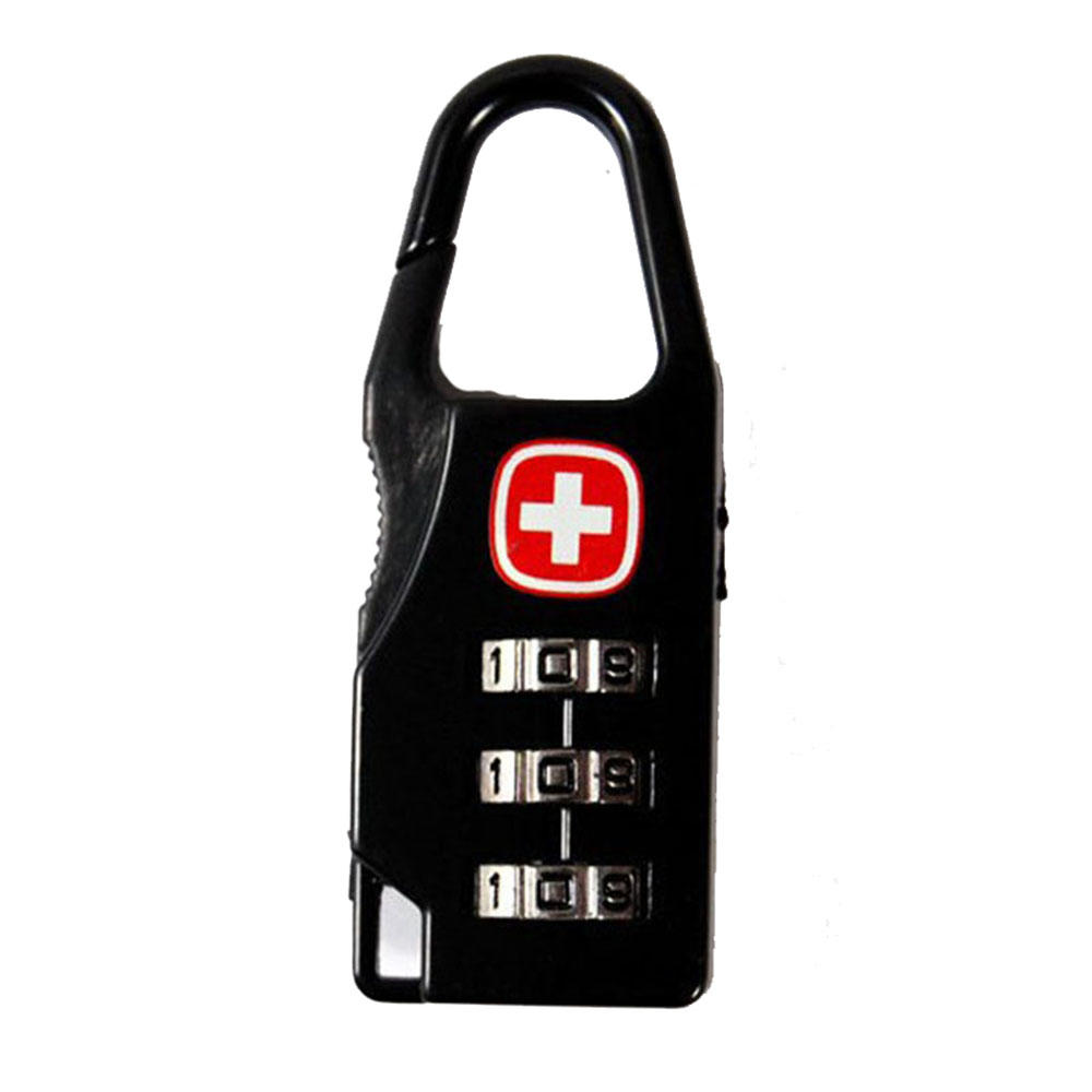 Small Chic Padlock Practical Suitcase Luggage Security Password Lock 3 Digit Combination Travel Accessories: Black 2