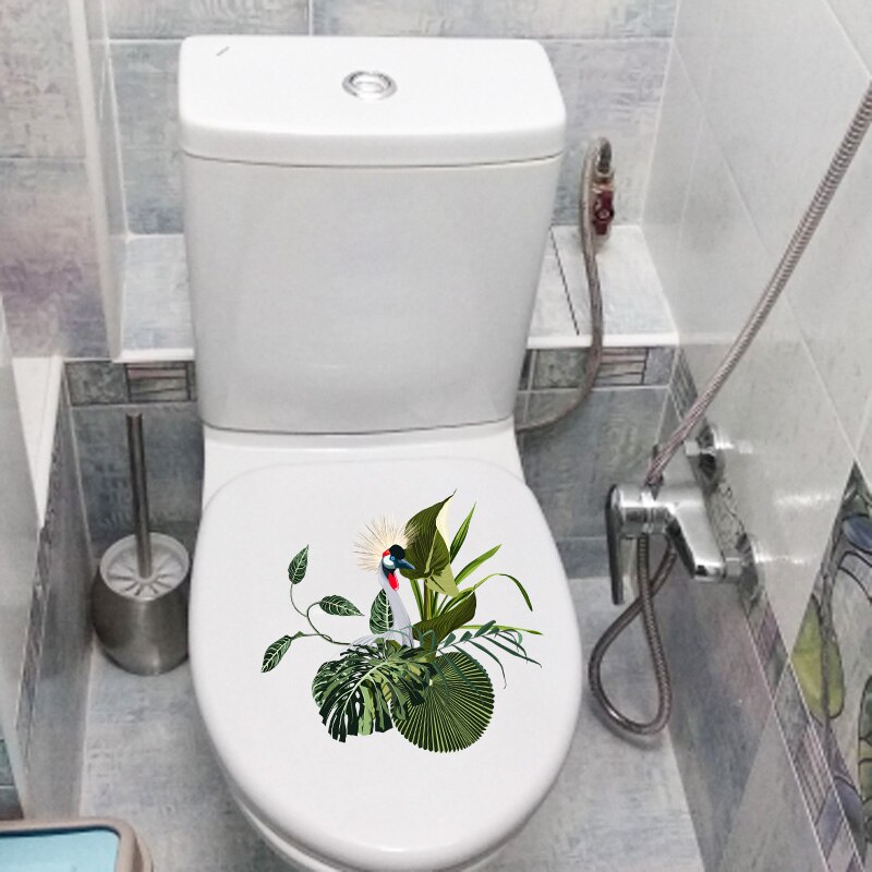 Stickers Muraux Enfant Lionne & Lionceau - Déco Adhésive Amovible Avec Plantes Tropicales - Pour Chambre, Salon, Garçon Et Fille
