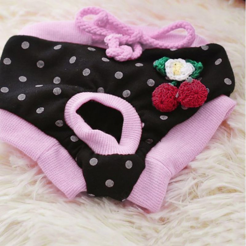 Cartoon Dog Diaper Physiological Pants Sanitary Washable Female Dog Short Panties Underwear Briefs For Girl Dogs Pet Supplies