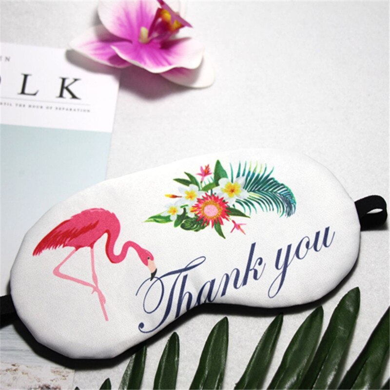 Máscara antifaz para dormir para niños, Parche de algodón para los ojos, bonita cubierta para los ojos, banda de descanso ojo, ayuda para dormir: White Flamingo