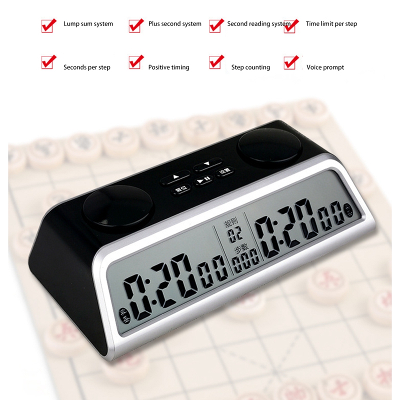 Clock Go Chess Clock Timer Game Chess Clock Shutdown Upgrade Voice Type Material Abs Electronic Clock