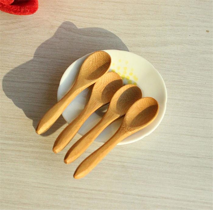 1 kpl pieni pieni mini luonnollinen puulusikka kauha teetä hunaja kahvi mauste suola sokerilusikka