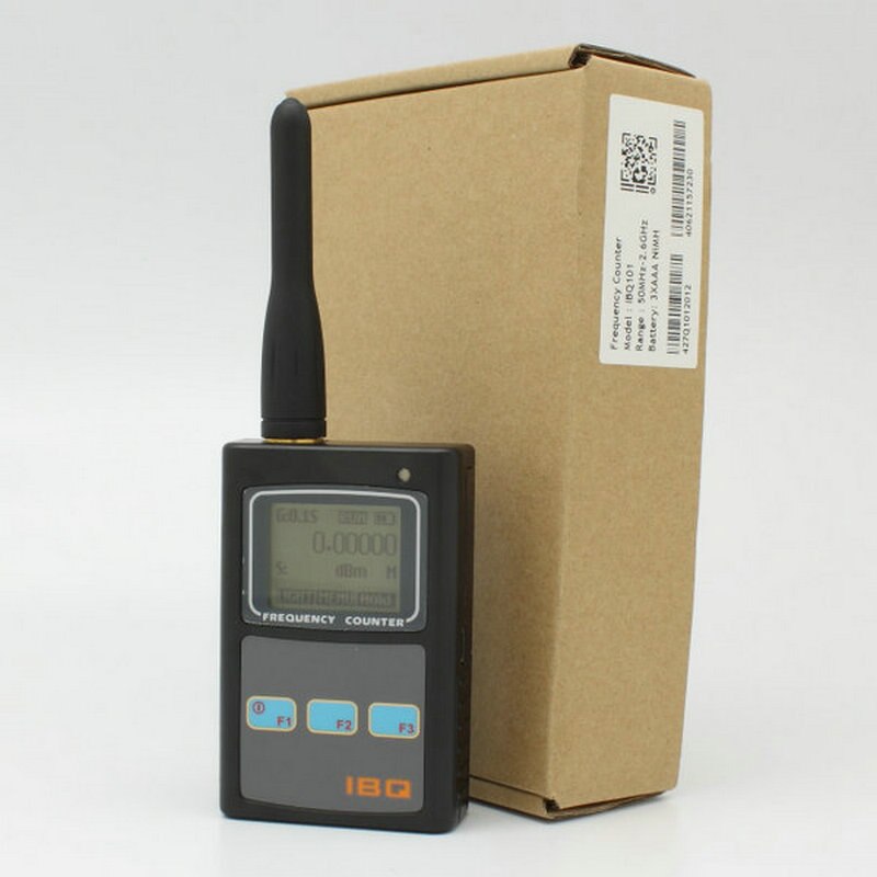 IBQ101 Portable Handheld Frequency Counter Bugs RF Wireless Camera Scanner Detector 50MHz-2600MHz Radio Tester
