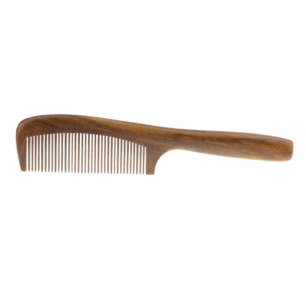 Pente de cabelo de madeira-não estática desembaraçar cuidados com o cabelo estilo-verde sândalo largo dente escova de pente de cabelo