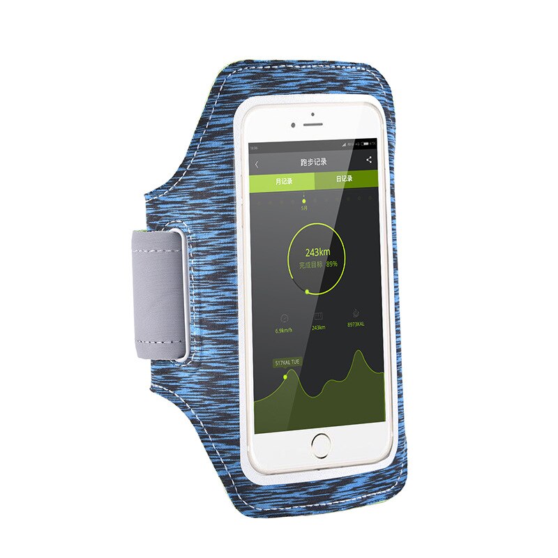 Hardlopen wandelen wandelen sport mobiele telefoon armband hoesje voor iphone samsung xiaomi armband mobiele telefoon houder bij de hand: Koningsblauw