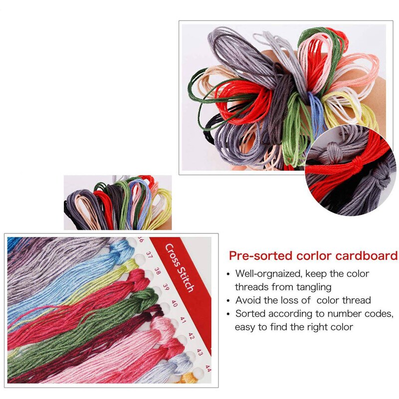 DIY Cross-Stitching with Pre-Printed Patterns for Beginner Kids Adults Cross Stitch Stamped Kits, Embroidery Crafts Starter Kits