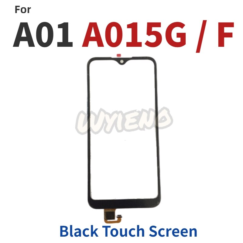 Wyieno For Samsung Galaxy A01 SM-A015F SM-A015G Touch Screen Digitizer Outer Glass Sensor Front Panel: Black no tools