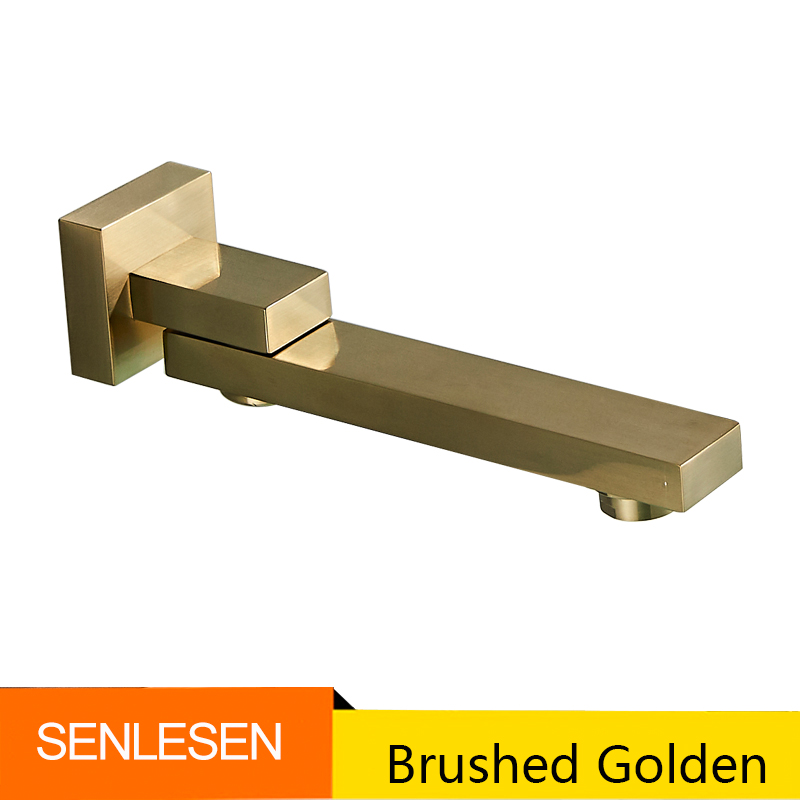 Senlesen – bec de robinet de lavabo mural, accessoires de robinet de douche en laiton, remplacement du bec de baignoire en cascade, Chrome/noir/or brossé: Bourgogne