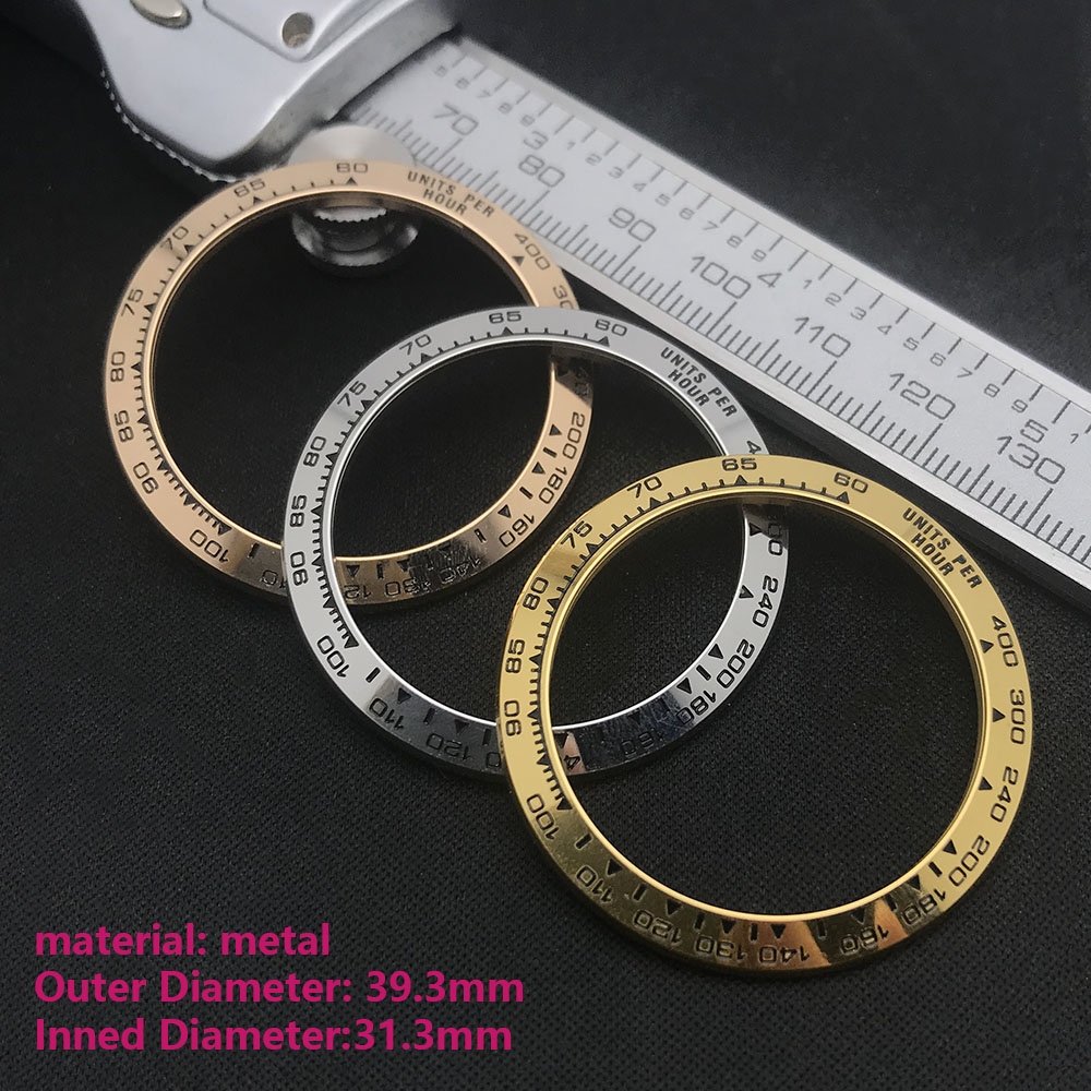 Daytona Geneigten Metall oder Keramik lünette einfüGen 39.3 * mm * 31,3mm Für Daytona uhr teile (Keine Leucht)