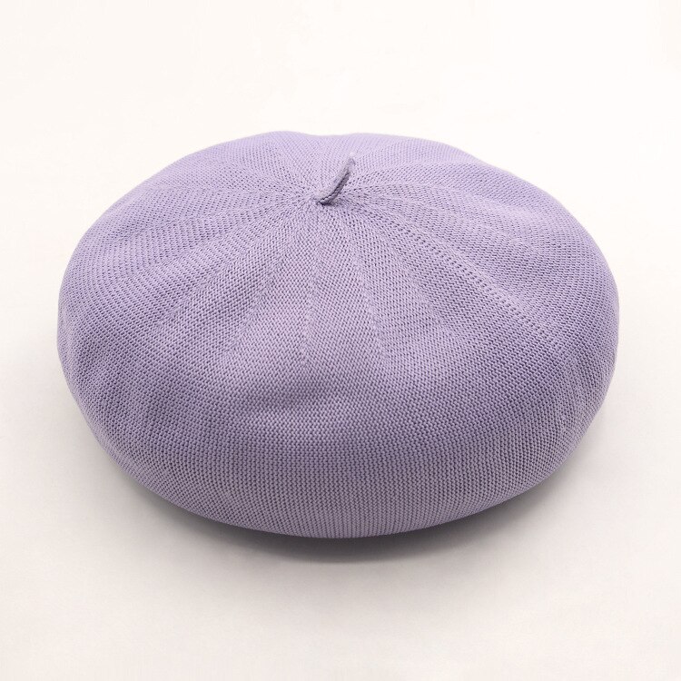 Caluriri Spring Summer Hat Pumpkin Beret Painter's Cap Retro Knit Breathable Art Painter's Cap Octagonal Cap Beret Cap: Purple
