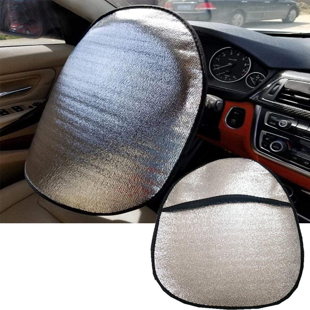 Visera de protección solar para coche, lámina de aluminio para automóvil, gruesa, accesorios, cubierta, parasol de rueda, plegable, reflectante, Steer E3Y4