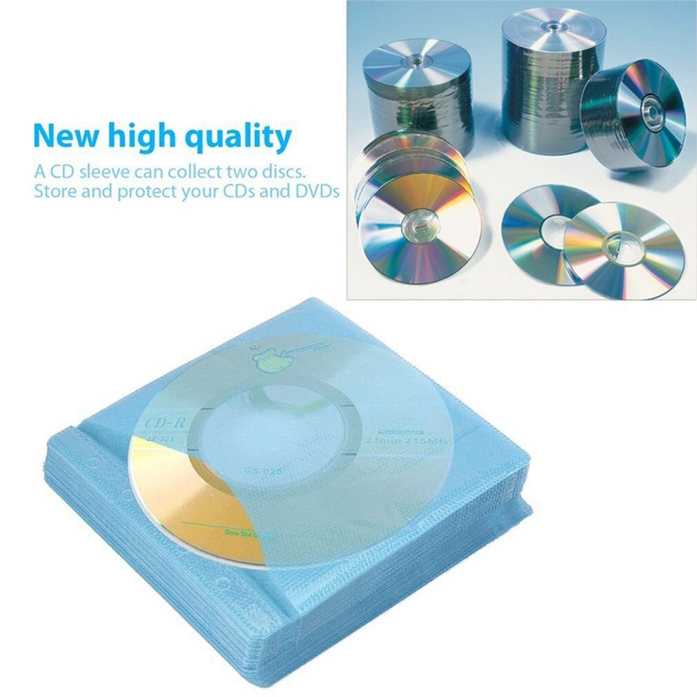 100 Uds CD DVD doble cara funda de almacenamiento bolsa funda PP sobre proporcionar protección para su almacenamiento y CD y DVD