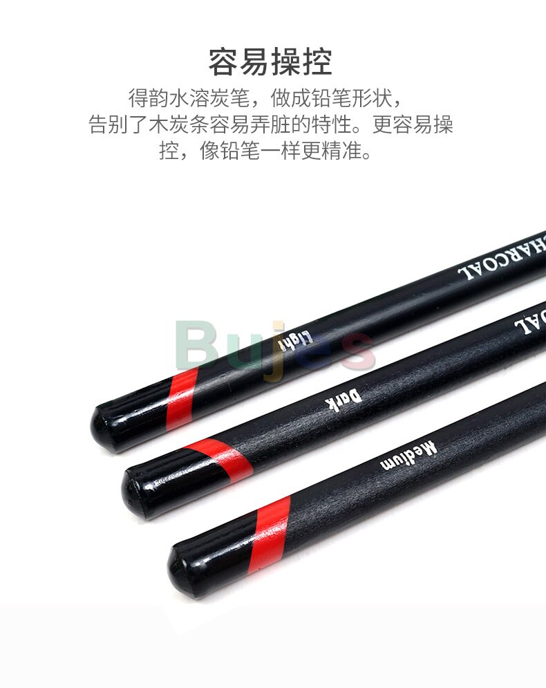 Derwent Houtskool Potloden, Metalen Tin, 6 Count (0700838), Zwart/Wit, Houtskool Potlood, schetsen Potloden