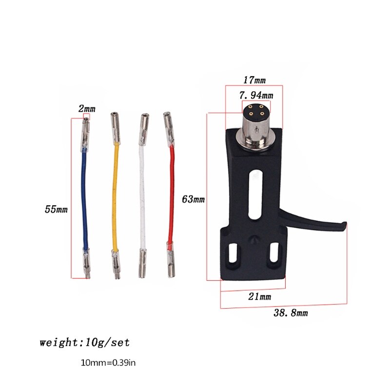 Plattenspieler Headshell Halterung Universal- LP Phono Patrone Ersatz Phonographen Kopf Halfter Stift Blei Draht