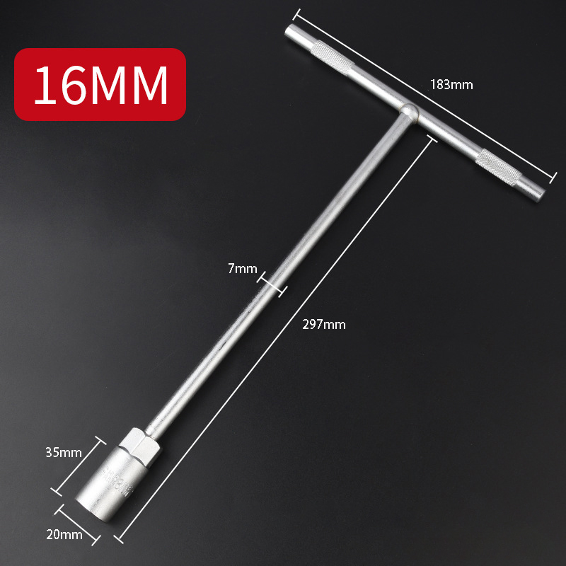 Llave de tubo estilo T de 6-19 Mm, juego de llaves de reparación de conductores mecánicos, herramientas de taller mecánico de coche, llave hexagonal, herramientas manuales: Plata