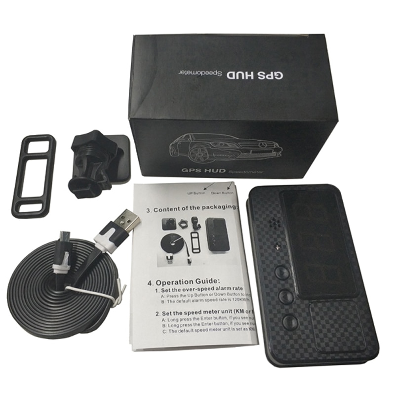 Universele Gps Snelheidsmeter Hud Heads Up Digitale Display Rijden Snelheid Berekening Display Voor Alle Voertuigen 30-60mA 5V 3.0Inch