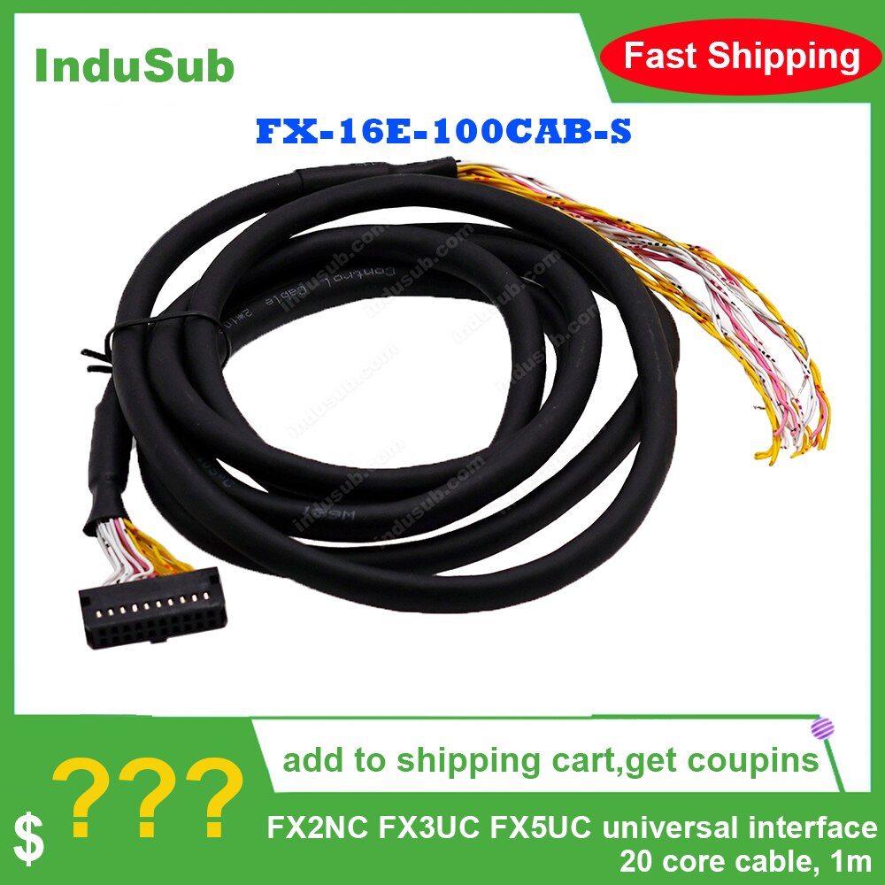 FX-16E-100CAB-S FX2NC FX3UC FX5UC Universele Interface 20 Core Kabel, 1M