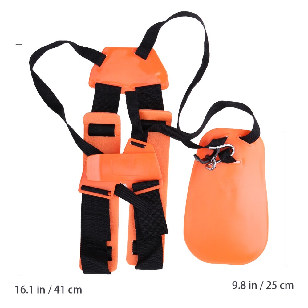 Strimmer Double Shoulder Harness Strap Padded Belt For Brush Cutter Trimmer Gardden Pruner (Orange)